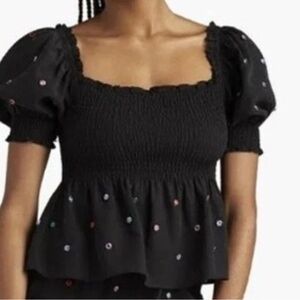 Hill house black gem peplum top